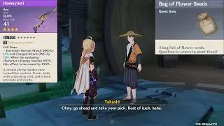 Hamayumi Blueprint and Bag of Flower Seeds | Genshin Impact