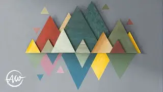 DIY Accent Wall Art | How To Make 3D Painted Wood Mountain Wall Art
