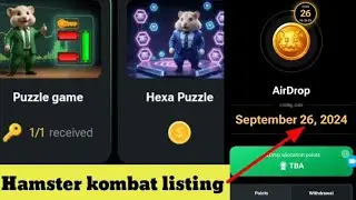 Hamstar kombat listing date 26 September | Hamsta pilot update