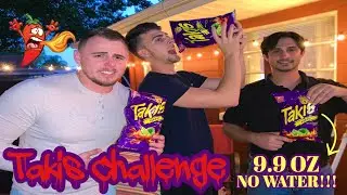 *CRAZY* No Water Takis Challenge!! Entire Bag Super Fast! BURNING HOT!!