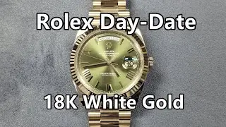 Rolex Day-Date 18K White Gold Olive Green Dial (228239)
