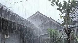 Steady Rain on a Village Roof | Calm Countryside Rain Ambience