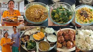 mummy की fav रह jati +Breakfast & Lunch🍱 bread pakoda🌺 aloo palak ki sabji🌺 akkha masoor🌺 jeera rice
