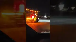 Trailer transportation at night #trailer #car