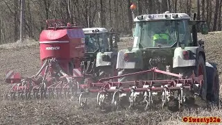 4K| Fendt 313 & 312 Vario Working In The Field With Sowing Wheat