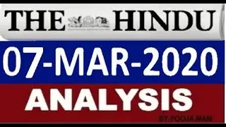 #UPSC #PRAMESHELIB #EXAMPREPARATION The Hindu News Analysis | 06-March-2020 | PlusPramesheLib