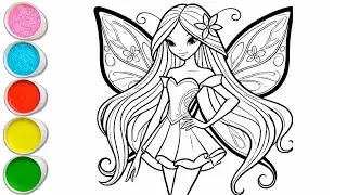 Cute Fairy Girl Drawing for kids, Painting & Coloring for kids, Toddlers | Let's Draw Together