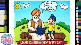 Life Lesson #4 : Learn Something New Every Day | Grandpa and Grandson | Easy Drawing For Beginners 