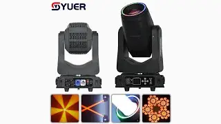 YUER&trade;️ LED 300W Moving Head Light Beam Spot Wash Zoom With Ring +5Prism + Atomization Effect DMX