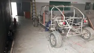 Homemade four wheel car, installing of the braking and accelerator system