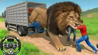 Cargo truck animal transport simulator 3D game offline lion kill man Android mobile phone 
