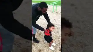 Little kid is trying to walk while dizzy asf😂