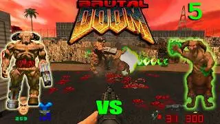 CYBERDEMON vs 5 BossBelphegor Infighting Brutal Doom Monster Fight