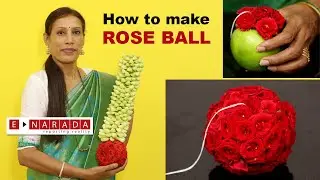 How to make a Flower Ball | Varamahalakshmi decoration | Backdrop ideas | ಹೂವಿನ ಚೆಂಡು | Rose Ball
