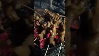 Famous asian street food #chicken feet #pork intestine #streetfood #barbecue #yummy #delicious