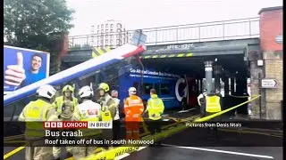 Bus driver hits rail bridge near Norwood Junction in London (UK) 5/June/2025
