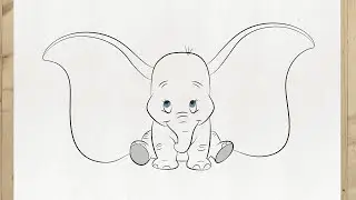 How to Draw DUMBO 🐘 | Disney Classic Animation | Step-by-Step Tutorial!