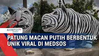Viral! Patung Macan Putih di Kediri Jadi Magnet Warga dari Berbagai Daerah