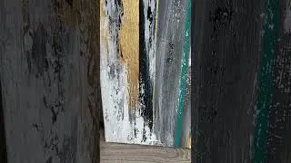 Green and Gold Abstract Triptych &ndash; Modern Textured Wall Art on Canvas, Acrylic Painting #abstract