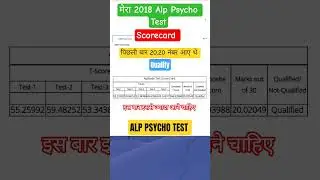 मेरा Alp 2018 Psycho Test Scorecard/Result #alp #alppsychotest #viral #viralshorts