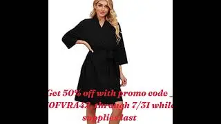 Amazon Promo code!! ⚠️Women's 100% Cotton Kimono Robes Short Lightweight Knit S-3XL
