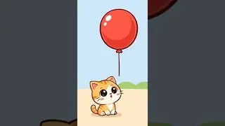 Funny Loop Cat 🐱🎈 #tinyloop #loopanimation #shortcartoon #animatedloop #shorts