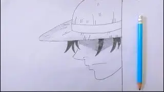 📝Anime Drawing Monkey.D.Luffy✏️ With The Help of one Straight line. #monkeydluffy#drawing#art#video