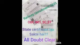 Railway recruitment caste certificate problems#railways