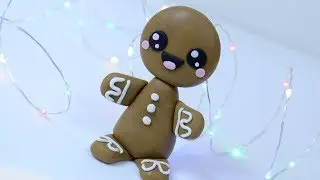 How to make fondant GINGERBREAD MAN - Christmas cake topper / Christmas cake decorating