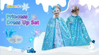 Magical Frozen Dress-Up Kit REVEAL! Light-Up Cape + Musical Wand (Perfect Gift for Girls 3+)