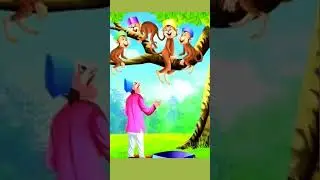 #Monkey🐒 and the cap seller👒 #kid's #story #so #nice #monkey and cap seller #shortsfeed