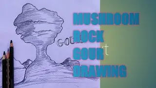 How to draw Mushroom rock or gour step by step | charcoal diagram