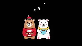 Baby Visual Sensory | Cozy Winter Bears with Gentle Motion on Black Background