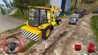 JCB Crane Extreme Offroad Drive 🚧 Mud Road Challenge 