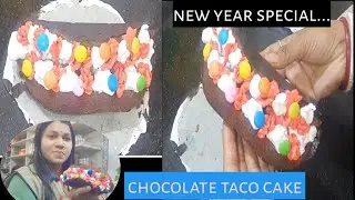 Welcome New Year 2025...WithTrending Chocolate Taco Cake..without oven,without egg| Best chocolate🎂🎊
