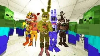 ANIMATRONICS FIGHT OFF MINECRAFT ZOMBIE ARMY! (Gmod FNAF Sandbox Funny Moments)