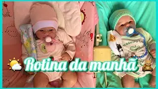 Rotina da manhã dos meus bebês reborns gêmeos🌤️🩷🩵