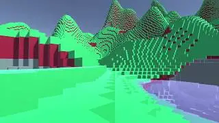 Unity Voxel Engine (Update #1): Grass, Dirt, Stone and Mountains.