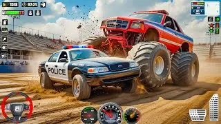 Monster Truck VS American Police Car Demolition Derby Arena Battle Simulator - Android Gameplay.