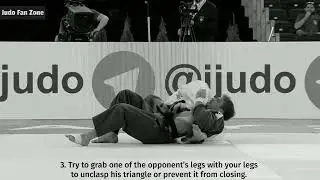 Defense against sankaku jime and sankaku gatame (yoko-sankaku variation)