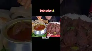 Spicy Asmr Mutton Curry, Roti, Puri, #foodeatingvideos #mukbang #shorts #asmreating #ytshort #trend