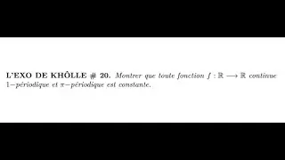 L'EXO DE KHÔLLE #20