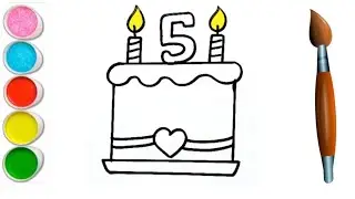 Cake drawing for beginner Step by step | How to draw cake | Coloring & Painting | Kids Drawing |