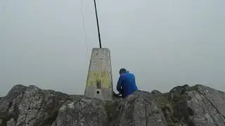 Temporary radio station & transmissions underway on the summit of Carn Fadryn Llyn Gwynedd Wales UK