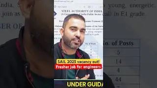 SAIL 2025 Notifications out! For engineers | New job
