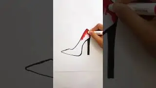 How to draw beautiful women's shoes.  Coloring book for children