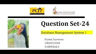 Question Set 24 | Database Management System | Java Institute