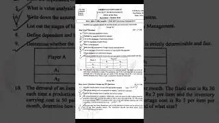 TU Operations Management Past Question #bbm #bbs #bba #bachelor