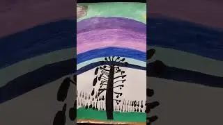 Black tree with falling black leaves
