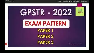 GPSTR exam pattern | GPSTR 2022